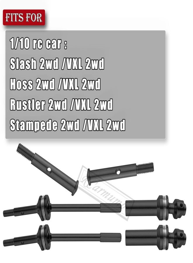 Rcarmumb Upgrades Part Rear Drive Shaft CVD & Front Axles for 1/10 Rustler VXL 2WD,Stampede VXL 2WD,Slash VXL 2WD,Hoss VXL 2WD,Stainless Steel #45 Drive Shaft with Hex,Black - Image 2